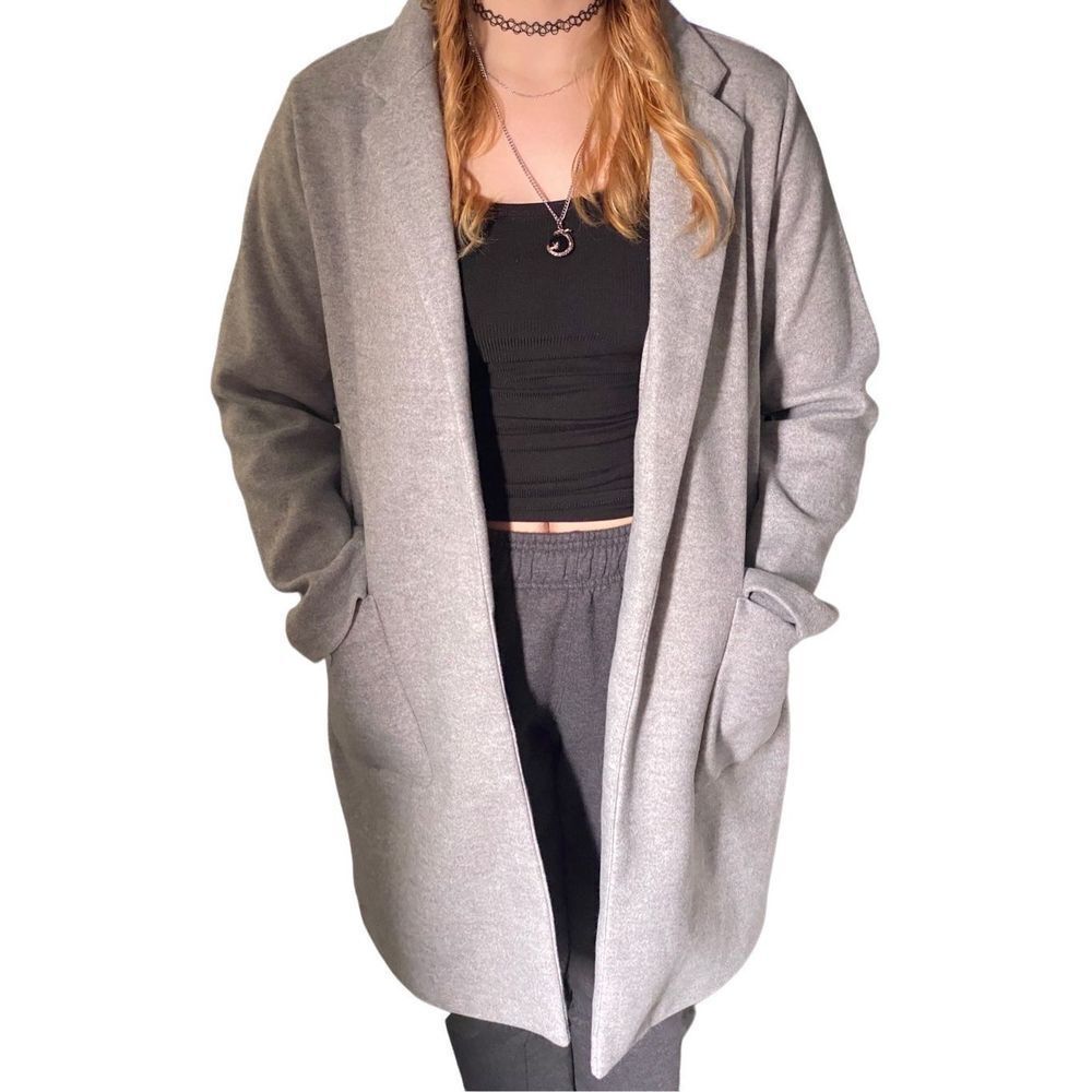 SHINESTAR Open Front Square Pocket Coat - Picture 2 of 9